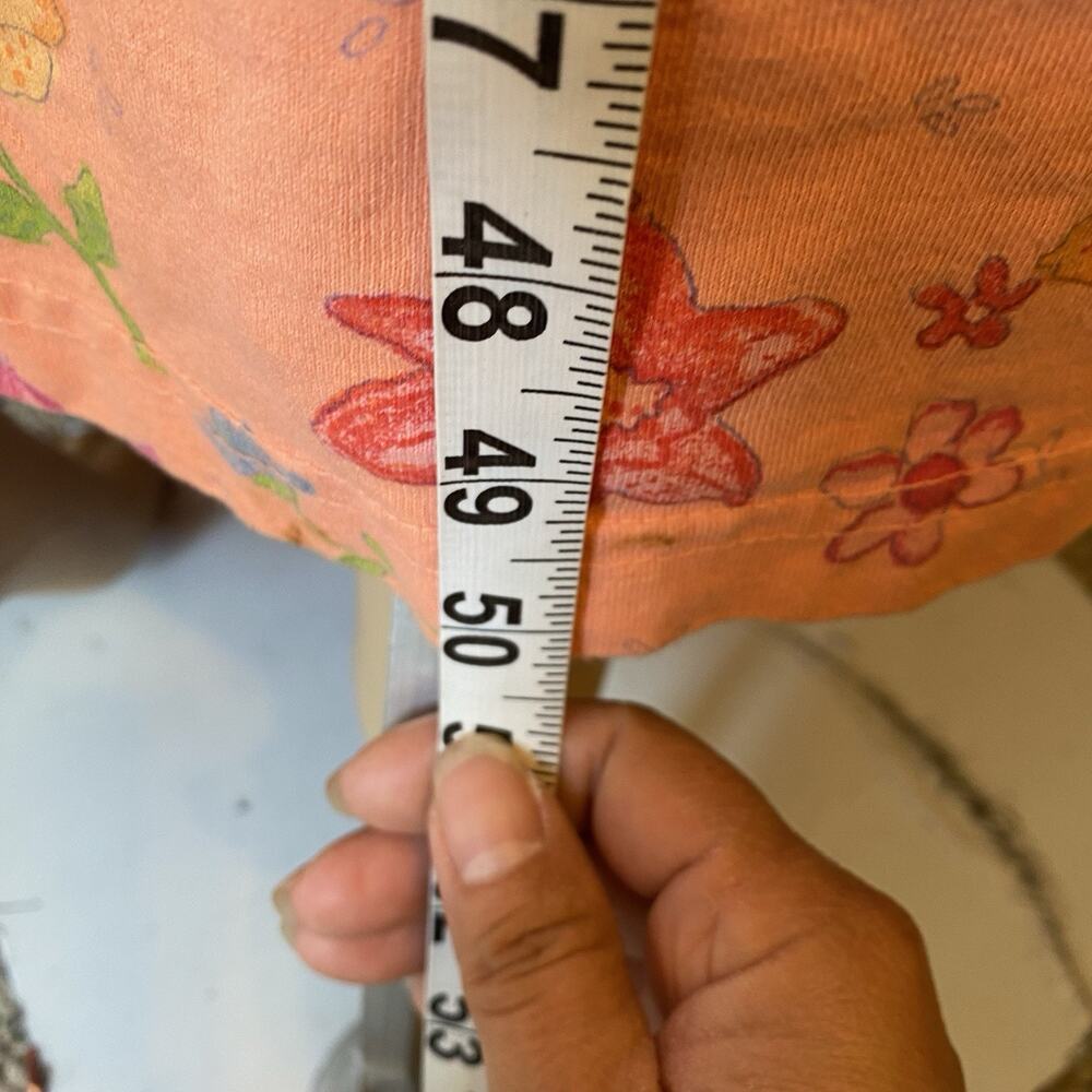 VTG FreshProduce Dress S Orange Multi Floral Sleeveless Tank Beach Summer Casual - Picture 8 of 8